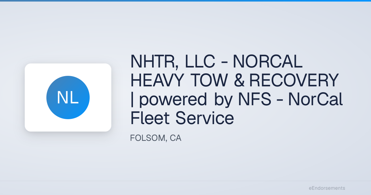 NHTR, LLC - NORCAL HEAVY TOW & RECOVERY | powered by NFS - NorCal Fleet ...